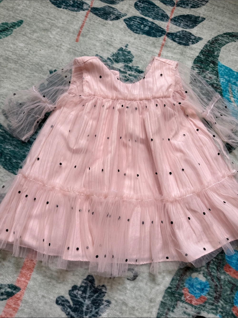 Nordstrom dressy Pink Tulle Polka Dot dress